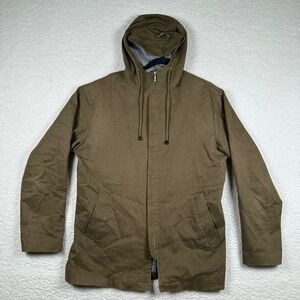 Noak Hooded Parka Jacket Mens M Zip Minimalist Earthy Brown Chore Field Utility